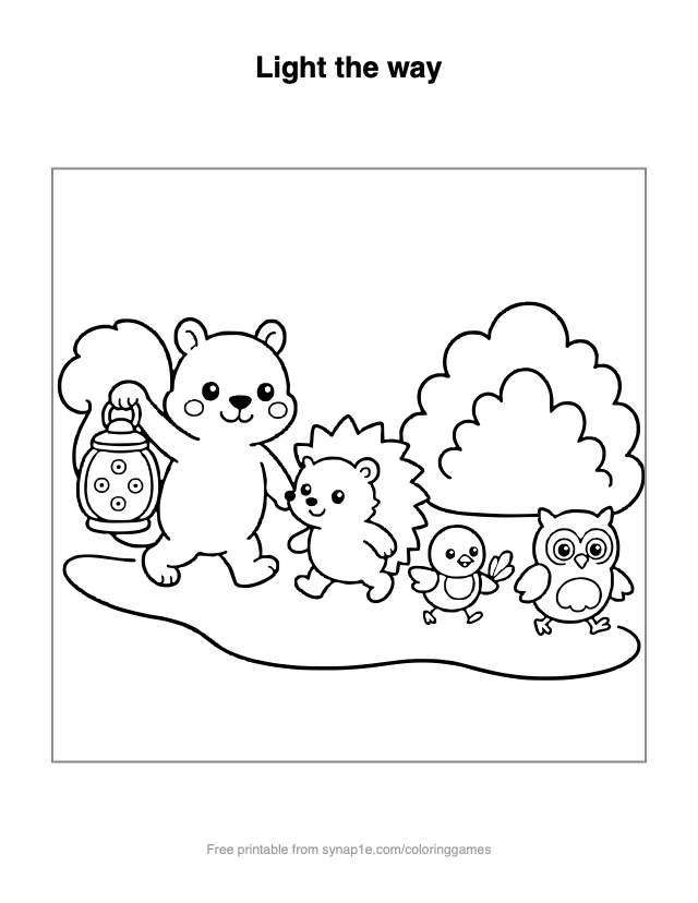 Light the way — free printable numbers coloring page