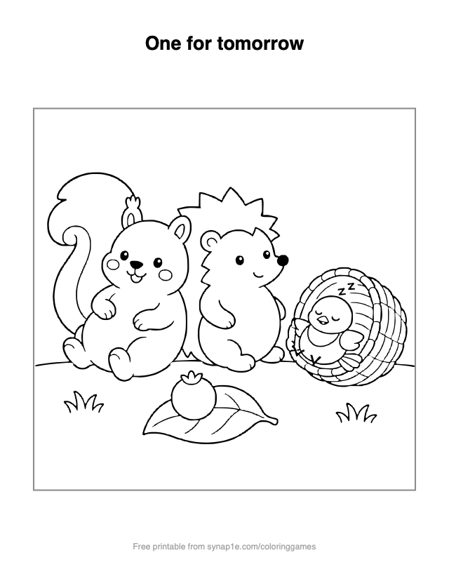 One for tomorrow — free printable numbers coloring page