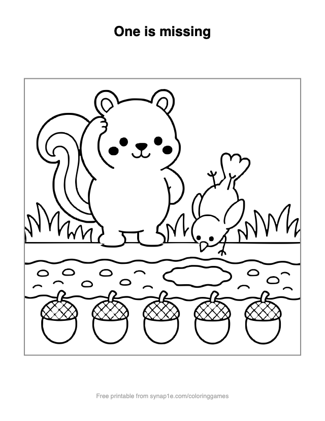 One is missing — free printable numbers coloring page