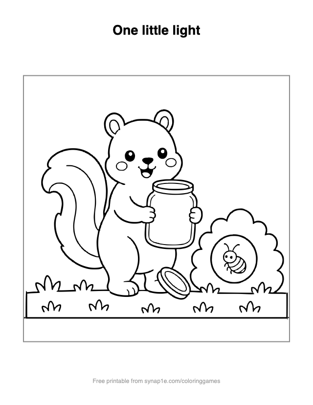 One little light — free printable numbers coloring page