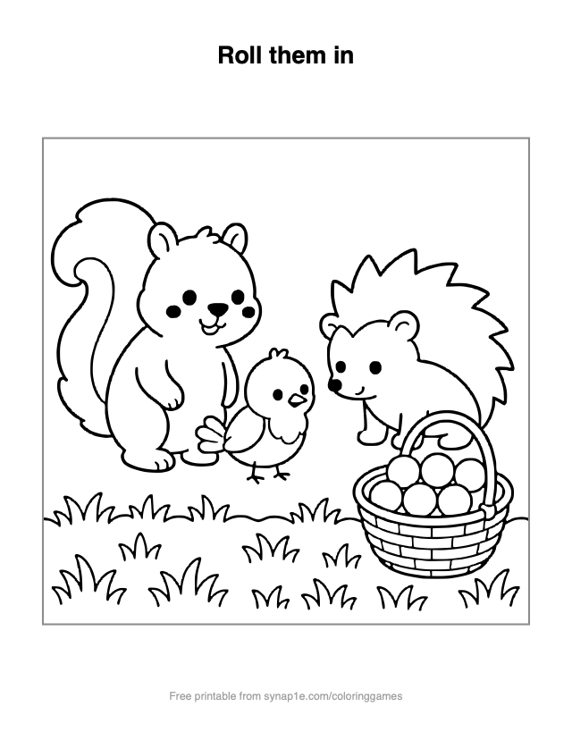 Roll them in — free printable numbers coloring page