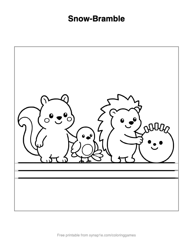Snow-Bramble — free printable numbers coloring page