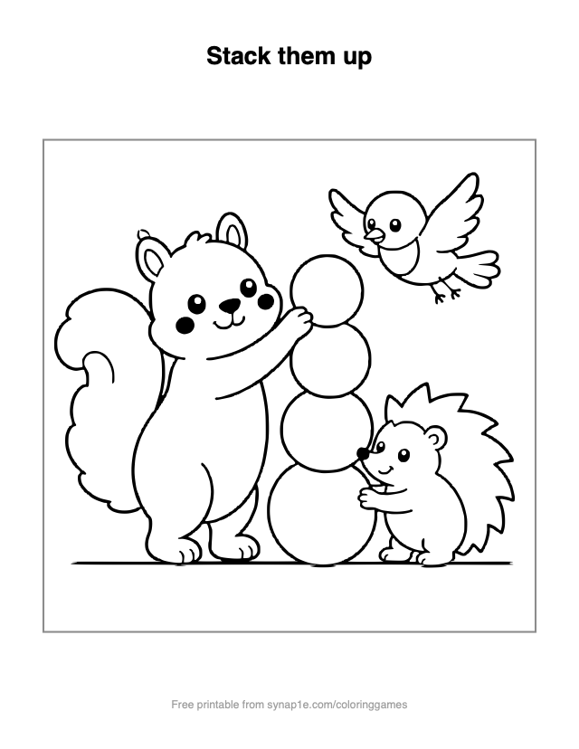 Stack them up — free printable numbers coloring page