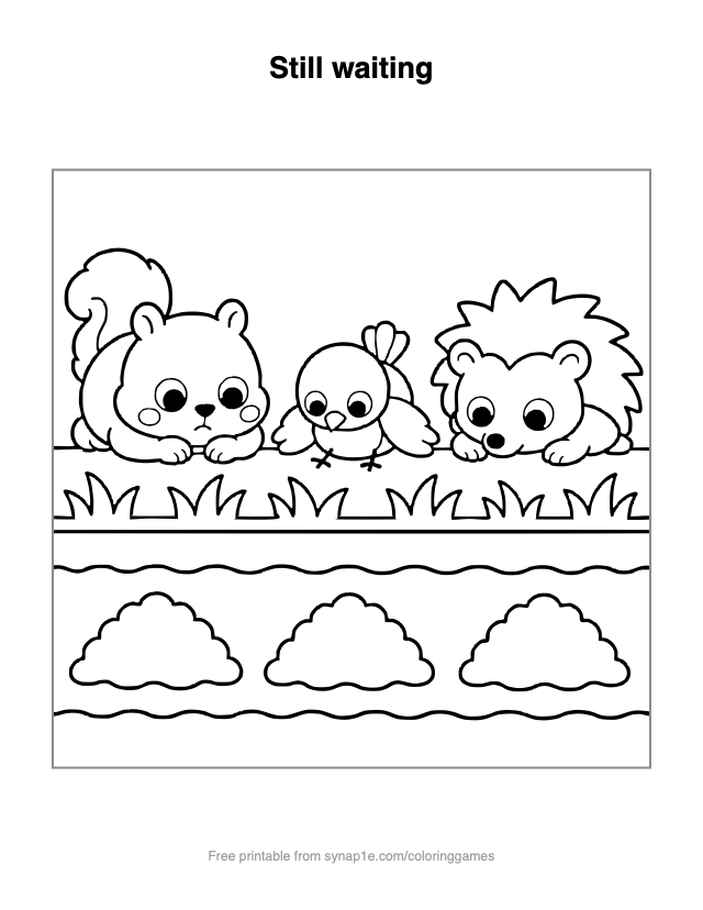 Still waiting — free printable numbers coloring page