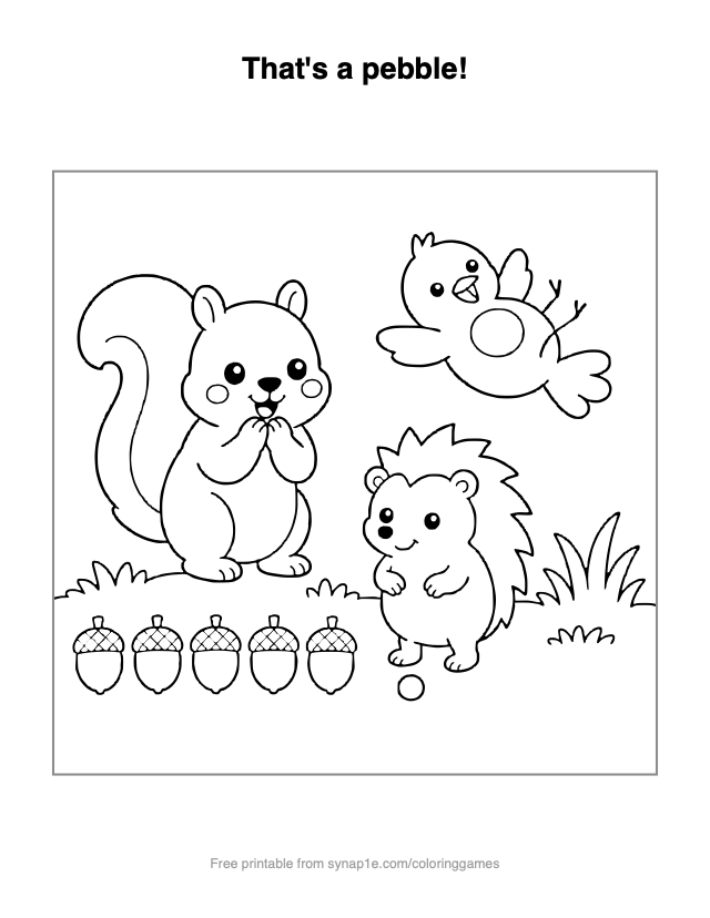 That's a pebble! — free printable numbers coloring page