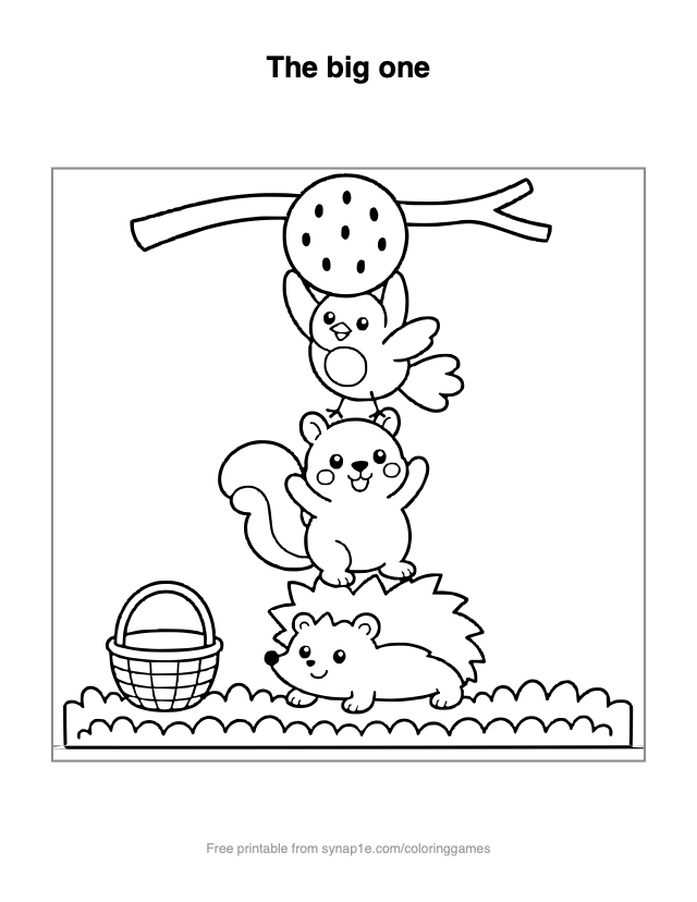 The big one — free printable numbers coloring page