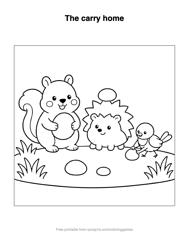 The carry home — free printable numbers coloring page