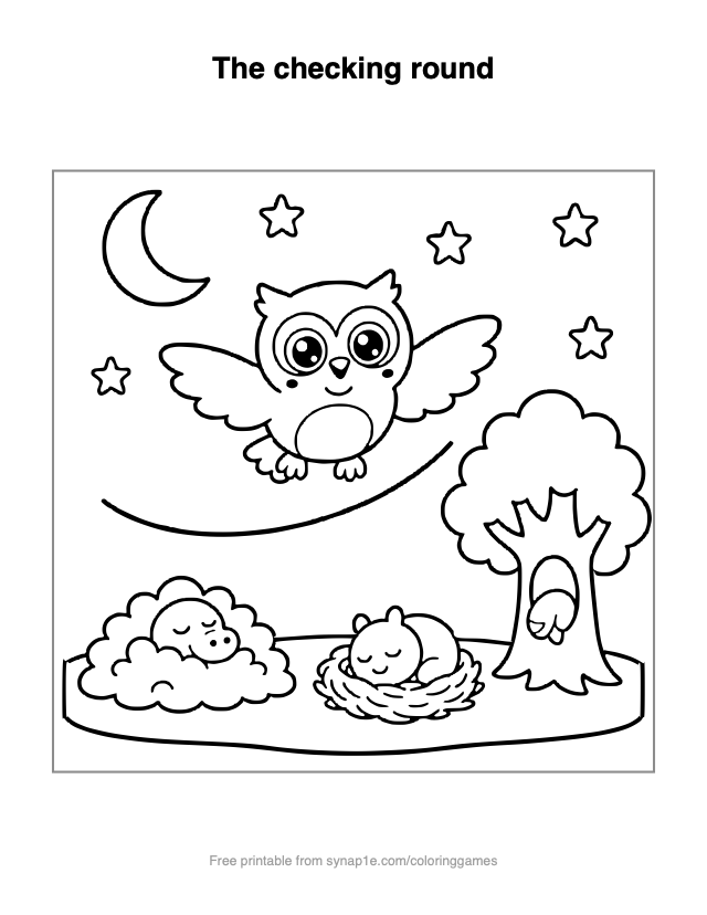 The checking round — free printable numbers coloring page