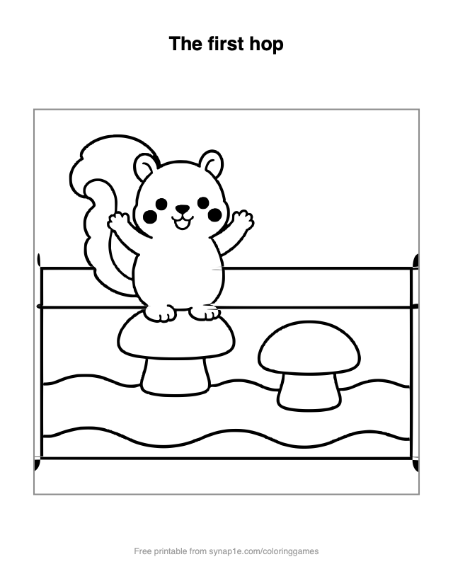 The first hop — free printable numbers coloring page