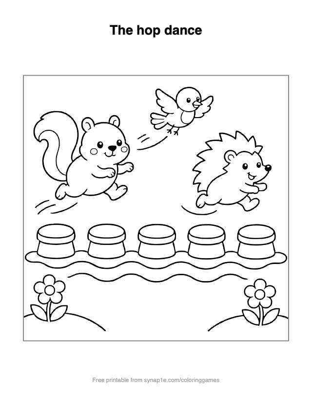 The hop dance — free printable numbers coloring page