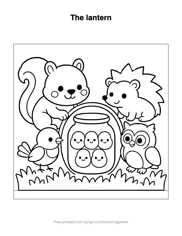The lantern — free printable numbers coloring page