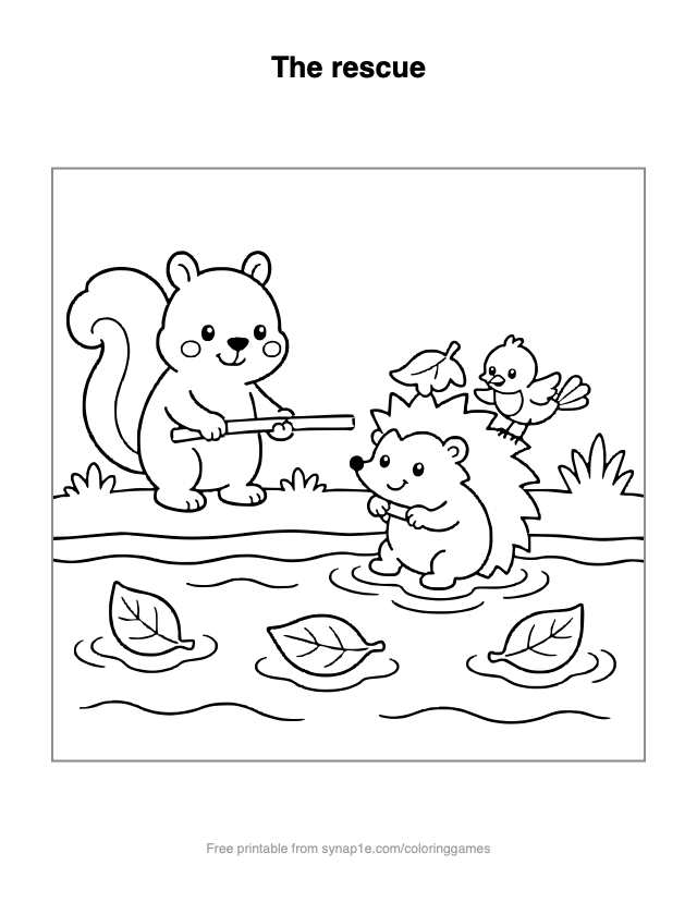 The rescue — free printable numbers coloring page
