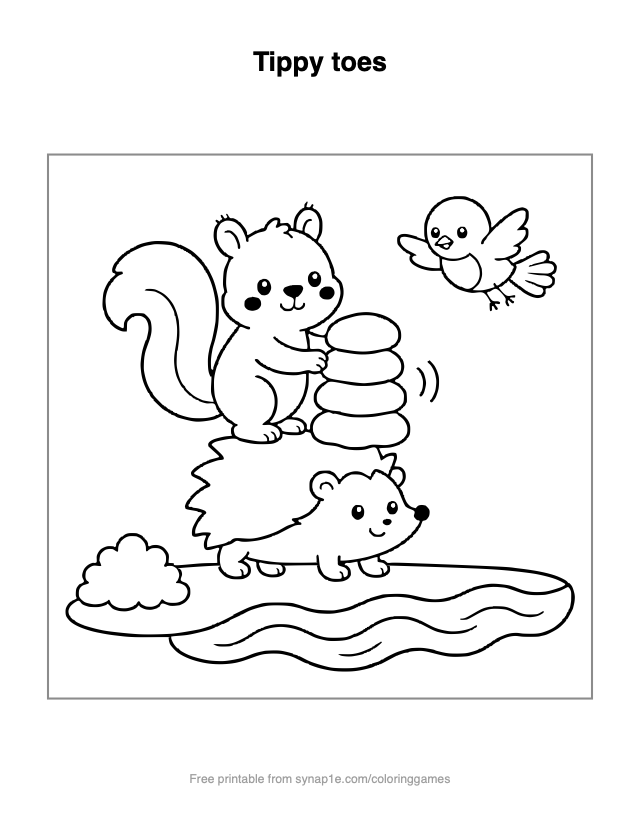 Tippy toes — free printable numbers coloring page
