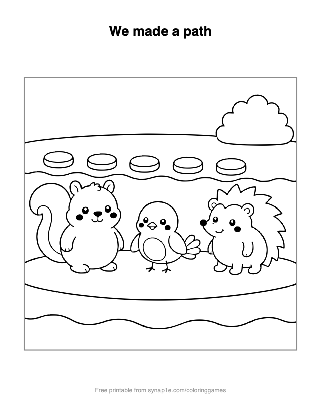 We made a path — free printable numbers coloring page