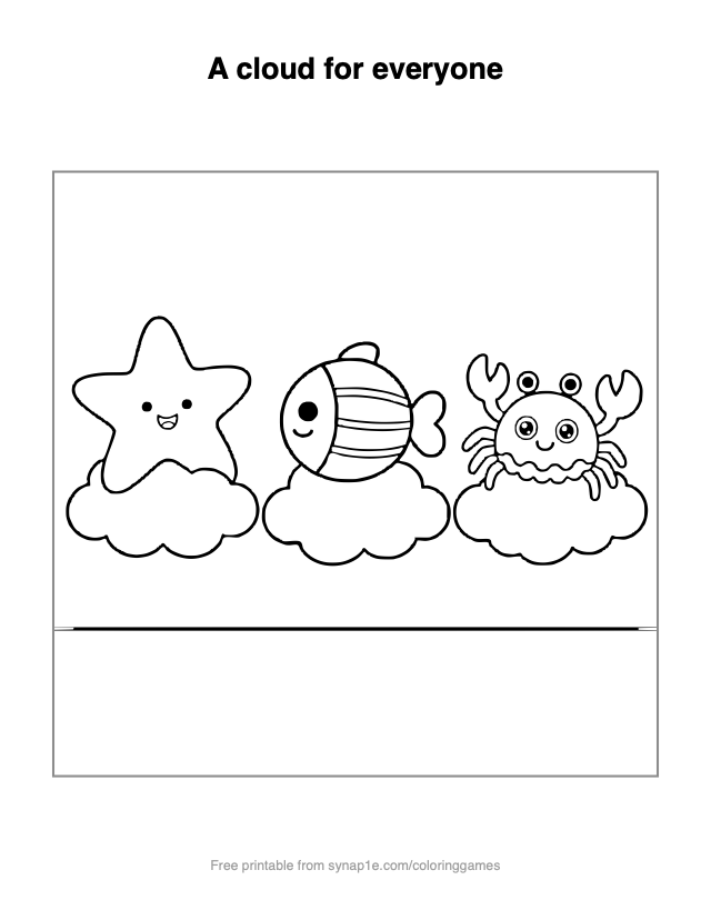 A cloud for everyone — free printable ocean coloring page