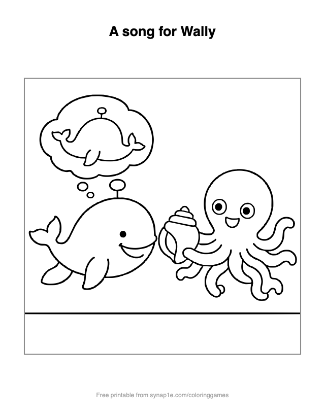 A song for Wally — free printable ocean coloring page