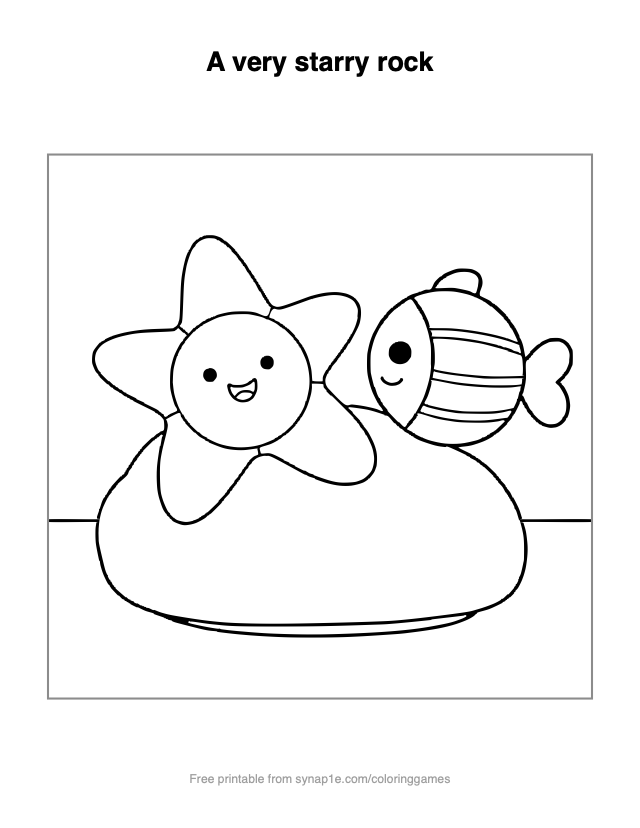 A very starry rock — free printable ocean coloring page