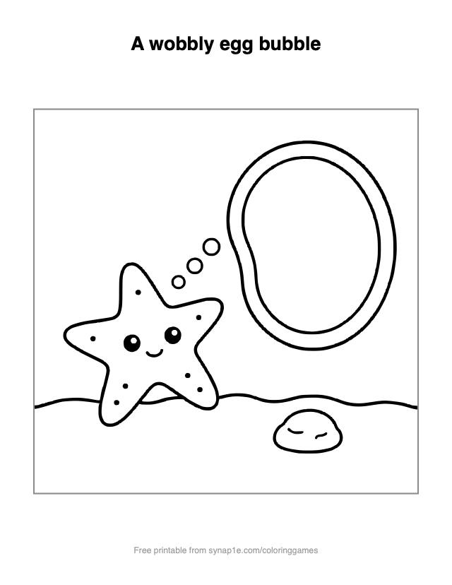 A wobbly egg bubble — free printable ocean coloring page