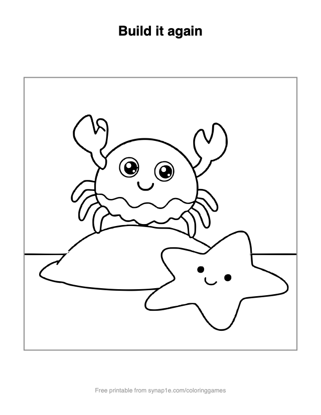 Build it again — free printable ocean coloring page