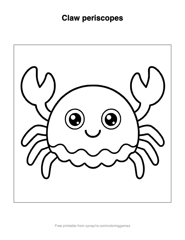 Claw periscopes — free printable ocean coloring page