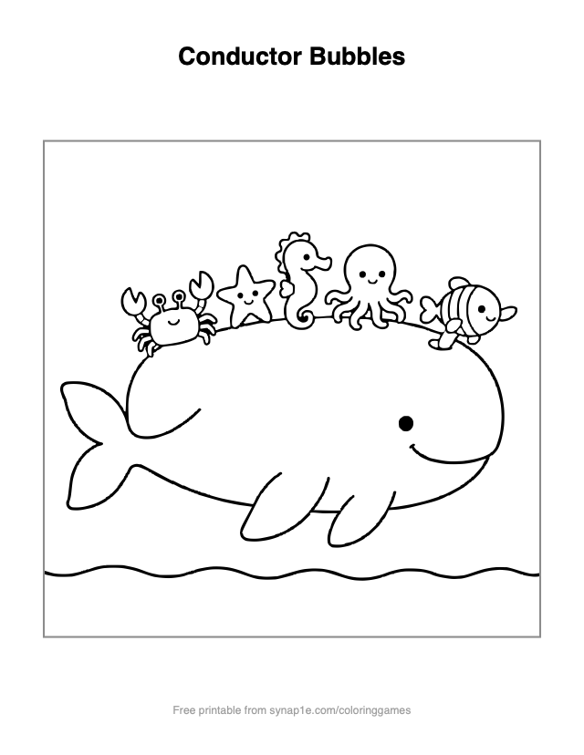Conductor Bubbles — free printable ocean coloring page