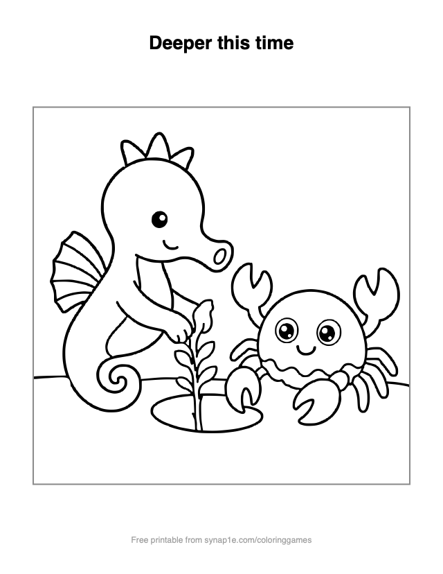 Deeper this time — free printable ocean coloring page