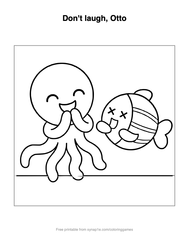 Don't laugh, Otto — free printable ocean coloring page