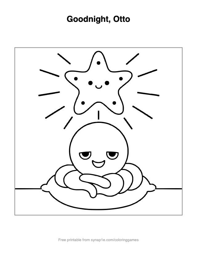 Goodnight, Otto — free printable ocean coloring page