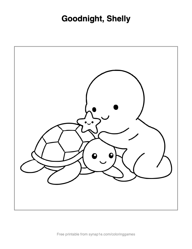 Goodnight, Shelly — free printable ocean coloring page