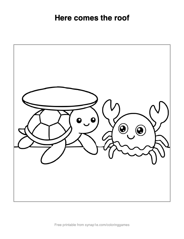 Here comes the roof — free printable ocean coloring page