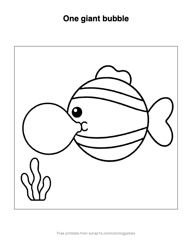 One giant bubble — free printable ocean coloring page