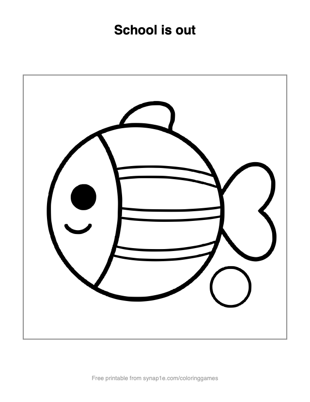 School is out — free printable ocean coloring page