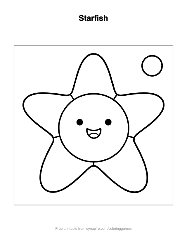 Starfish — free printable ocean coloring page