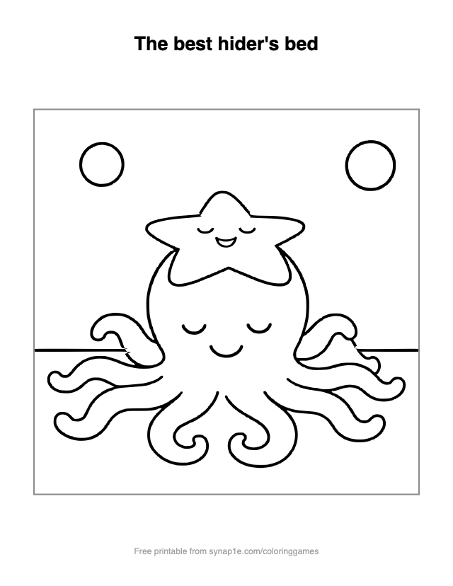 The best hider's bed — free printable ocean coloring page