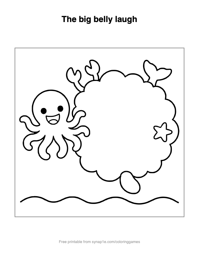 The big belly laugh — free printable ocean coloring page