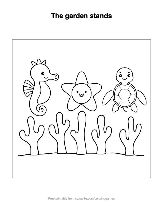 The garden stands — free printable ocean coloring page