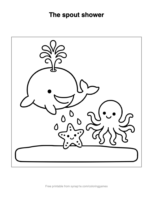 The spout shower — free printable ocean coloring page