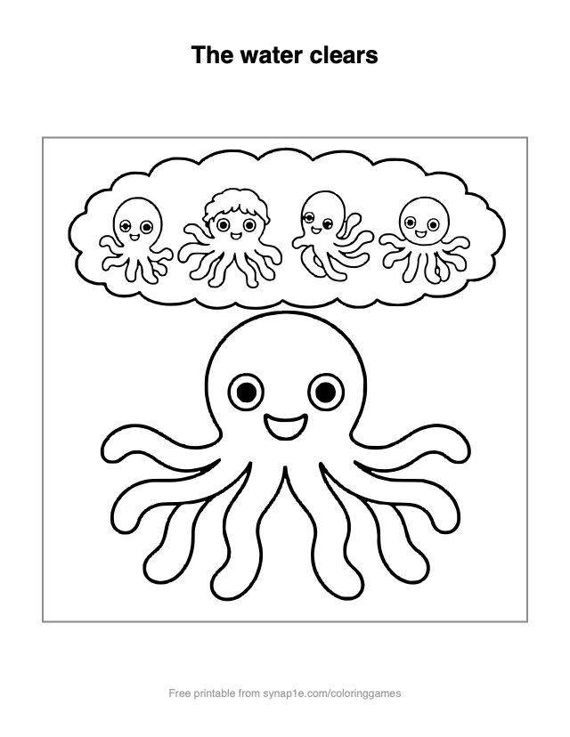 The water clears — free printable ocean coloring page