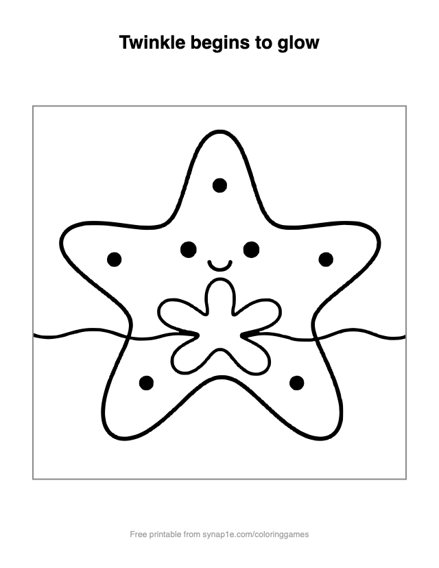 Twinkle begins to glow — free printable ocean coloring page