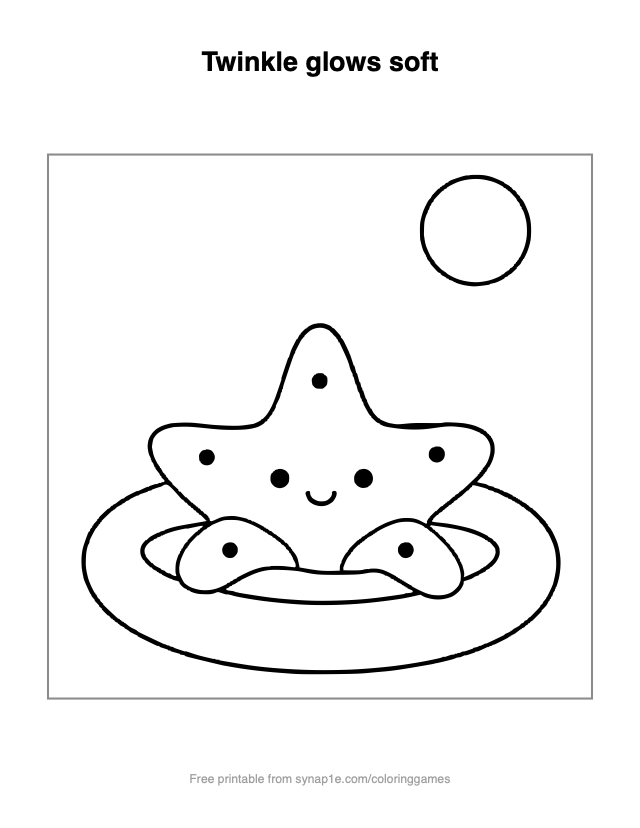 Twinkle glows soft — free printable ocean coloring page
