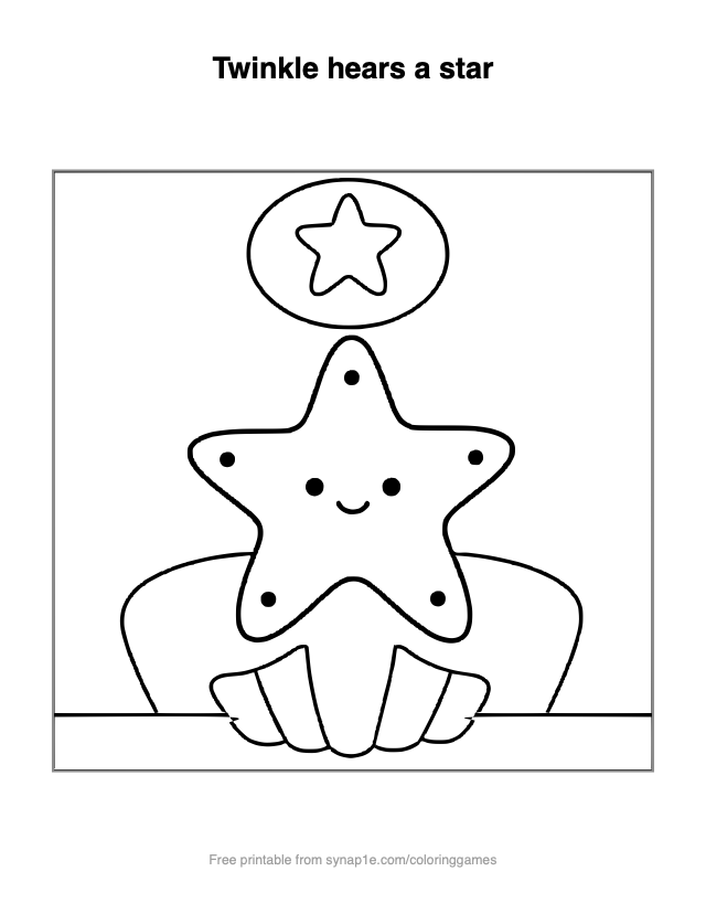 Twinkle hears a star — free printable ocean coloring page