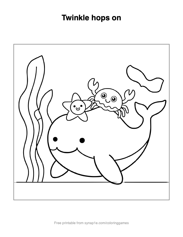 Twinkle hops on — free printable ocean coloring page