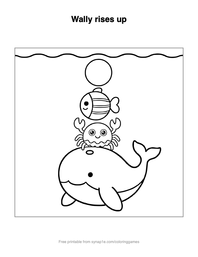 Wally rises up — free printable ocean coloring page
