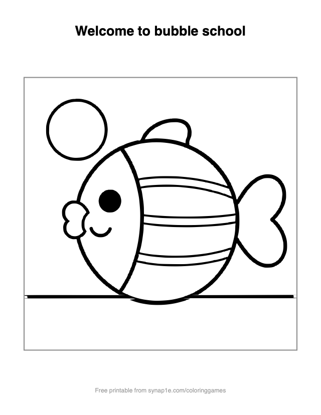 Welcome to bubble school — free printable ocean coloring page