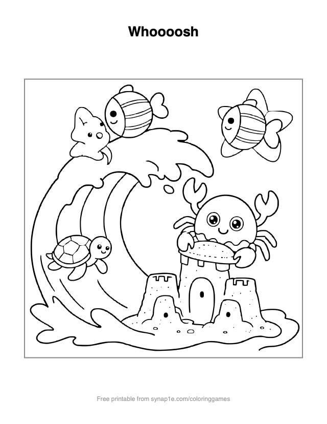 Whoooosh — free printable ocean coloring page