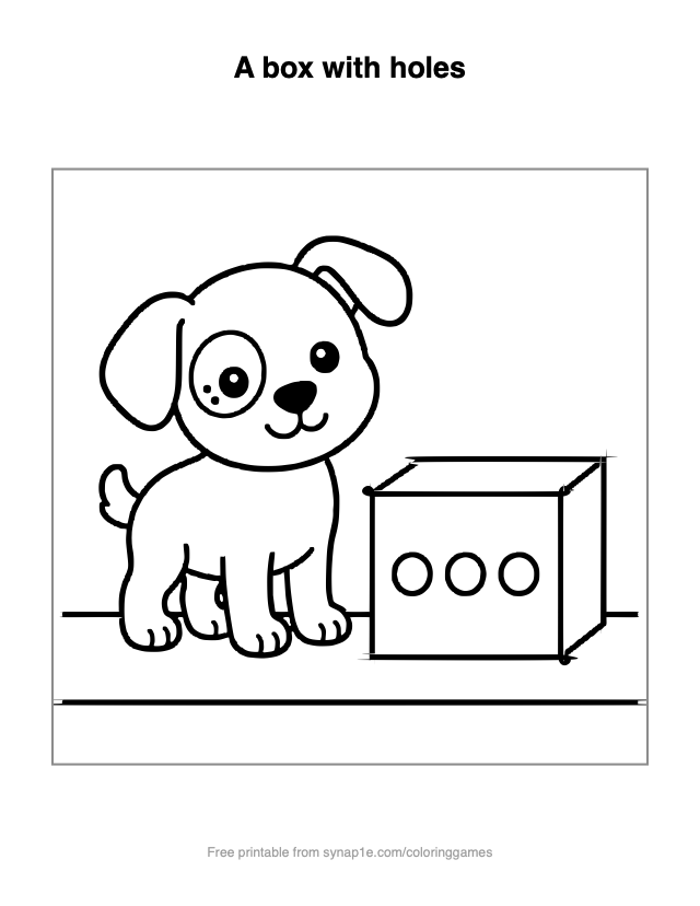 A box with holes — free printable pets coloring page