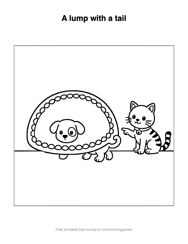 A lump with a tail — free printable pets coloring page