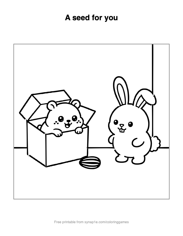 A seed for you — free printable pets coloring page