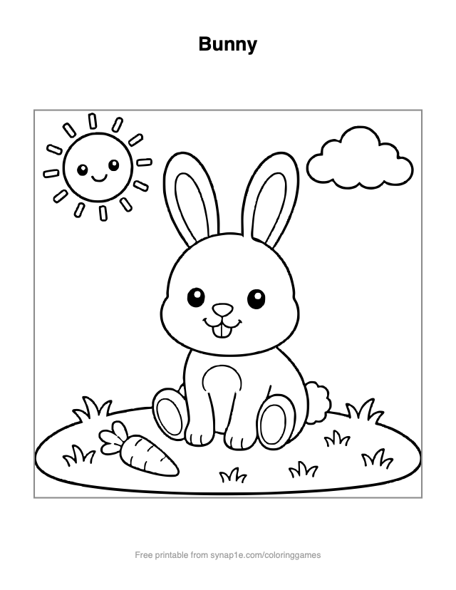 Bunny — free printable pets coloring page