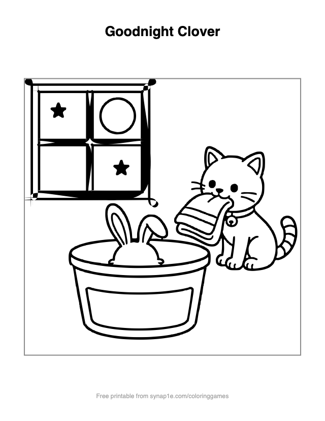 Goodnight Clover — free printable pets coloring page